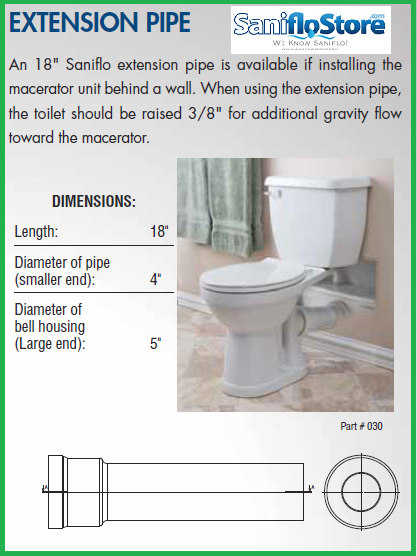 Saniflo Extension Pipe