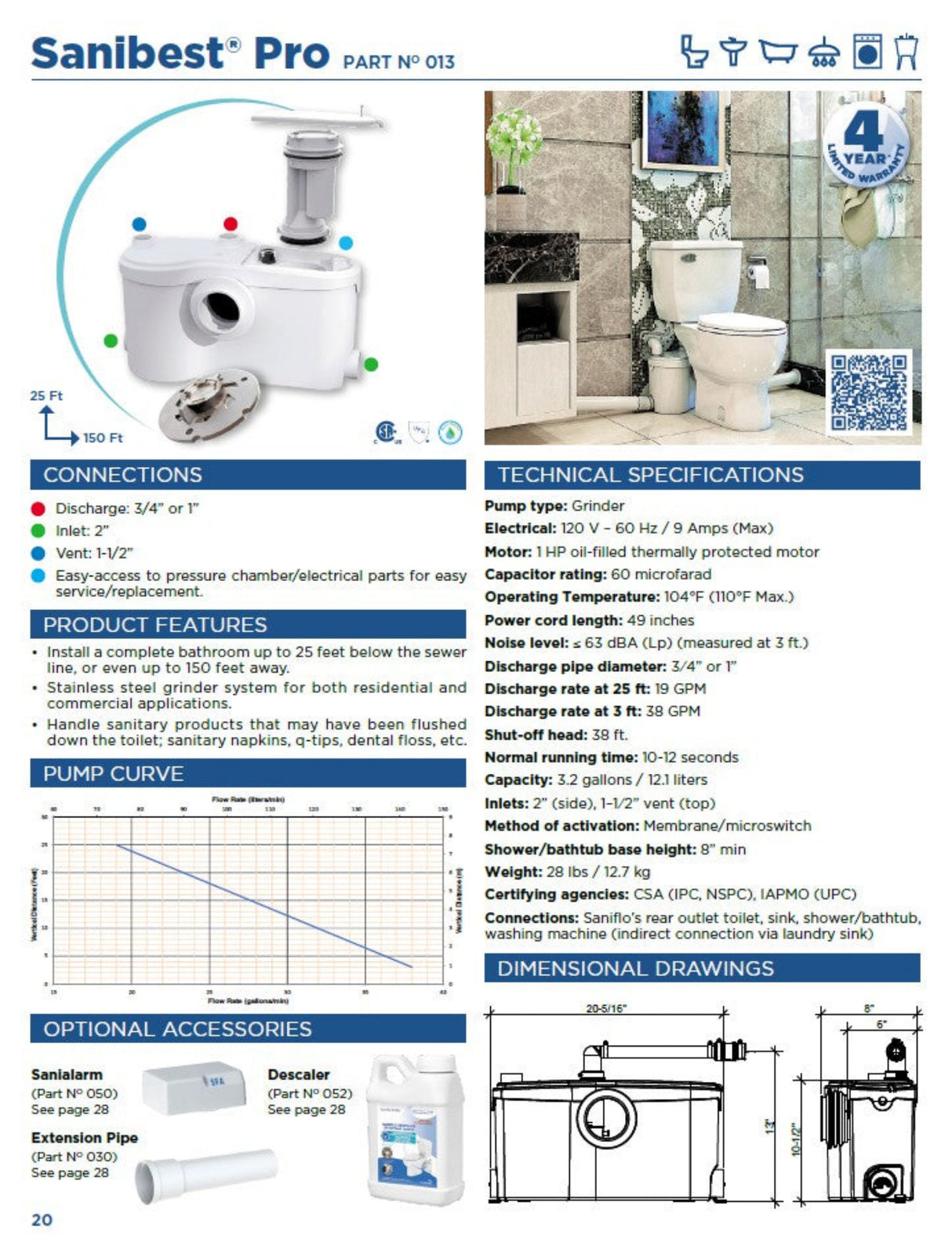 Saniflo Sanibest Pro Pump & White Elongated Toilet Kit