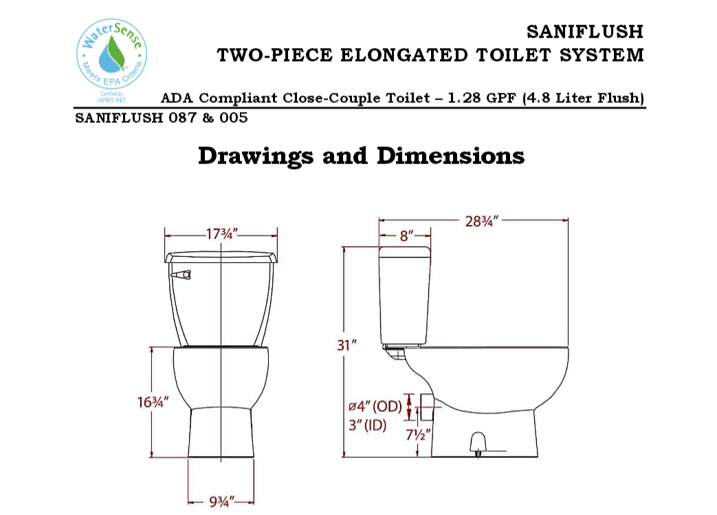Saniflo Saniaccess 2 Macerator & Elongated Toilet Kit